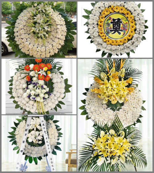 浙江省湖州长兴县画溪街道白莲桥村花圈速递